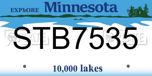 STB7535 Minnesota License Plate