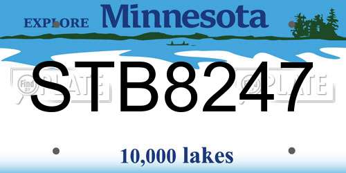 STB8247 Minnesota License Plate
