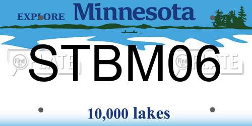 STBM06 Minnesota License Plate