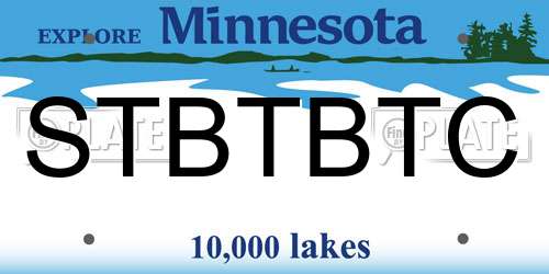 STBTBTC Minnesota License Plate