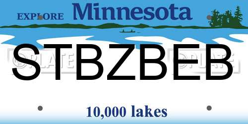 STBZBEB Minnesota License Plate