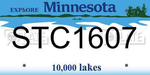 STC1607 Minnesota License Plate