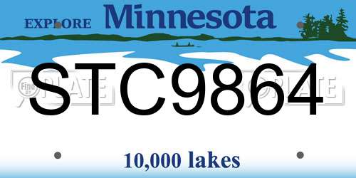 STC9864 Minnesota License Plate