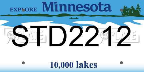 STD2212 Minnesota License Plate