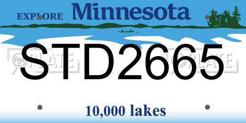 STD2665 Minnesota License Plate