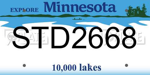 STD2668 Minnesota License Plate