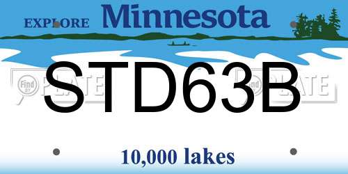 STD63B Minnesota License Plate