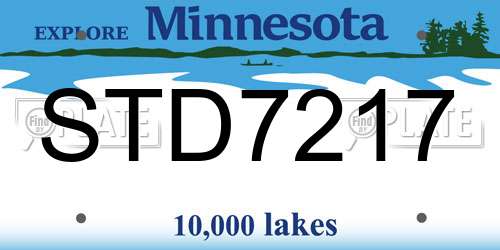STD7217 Minnesota License Plate