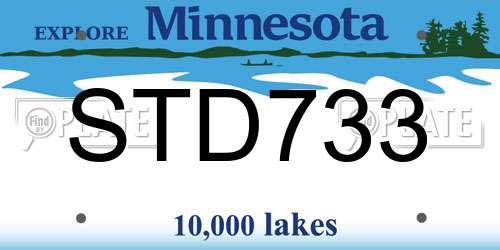 STD733 Minnesota License Plate