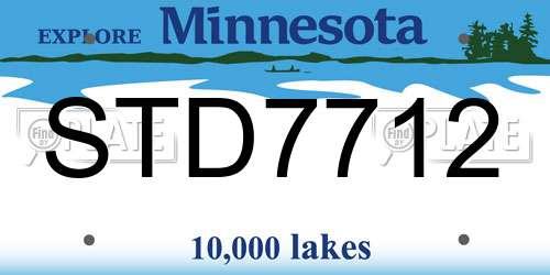 STD7712 Minnesota License Plate