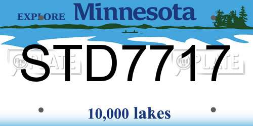 STD7717 Minnesota License Plate