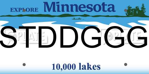 STDDGGG Minnesota License Plate