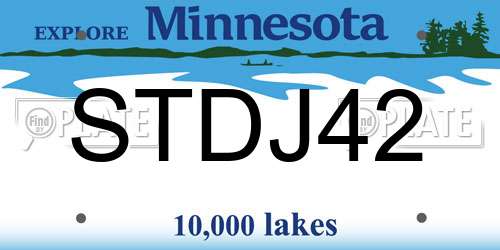 STDJ42 Minnesota License Plate