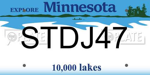 STDJ47 Minnesota License Plate