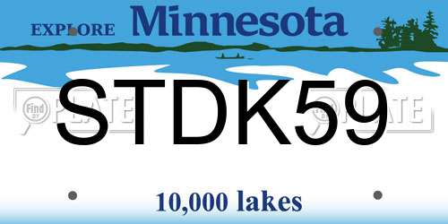 STDK59 Minnesota License Plate