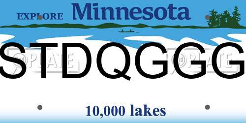 STDQGGG Minnesota License Plate