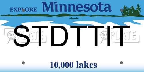 STDTTIT Minnesota License Plate
