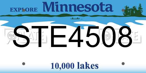 STE4508 Minnesota License Plate