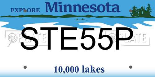 STE55P Minnesota License Plate