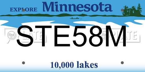 STE58M Minnesota License Plate