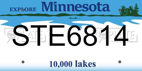 STE6814 Minnesota License Plate