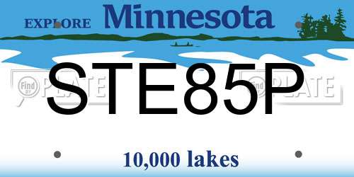 STE85P Minnesota License Plate
