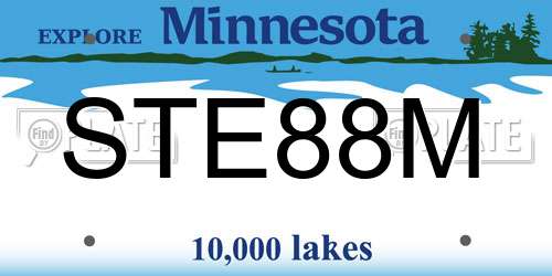 STE88M Minnesota License Plate