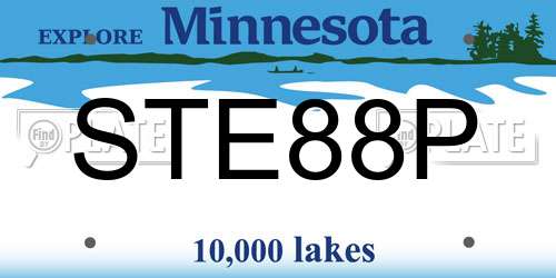 STE88P Minnesota License Plate
