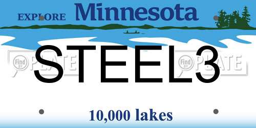STEEL3 Minnesota License Plate