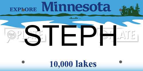 STEPH Minnesota License Plate