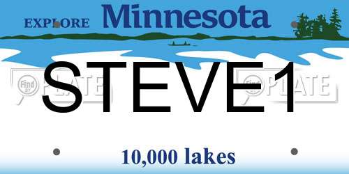 STEVE1 Minnesota License Plate