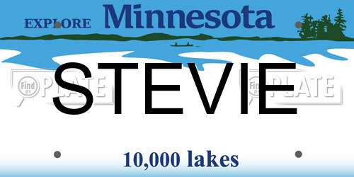 STEVIE Minnesota License Plate