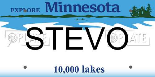 STEVO Minnesota License Plate