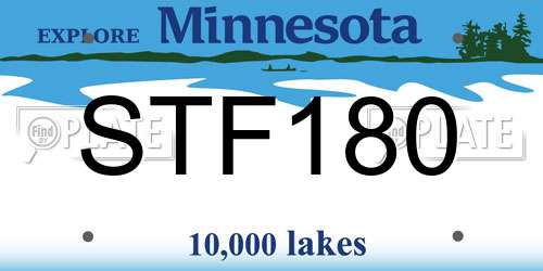 STF180 Minnesota License Plate