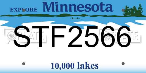 STF2566 Minnesota License Plate