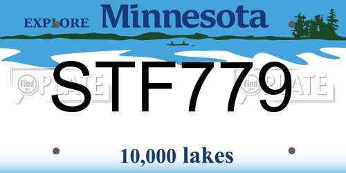STF779 Minnesota License Plate