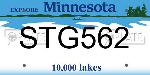 STG562 Minnesota License Plate