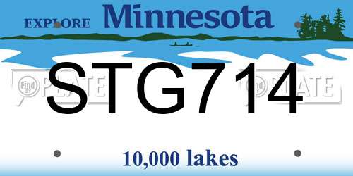 STG714 Minnesota License Plate