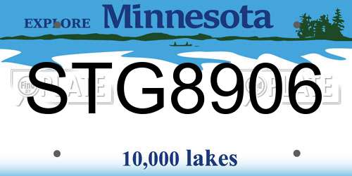STG8906 Minnesota License Plate