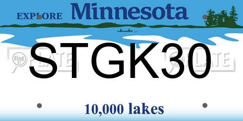 STGK30 Minnesota License Plate