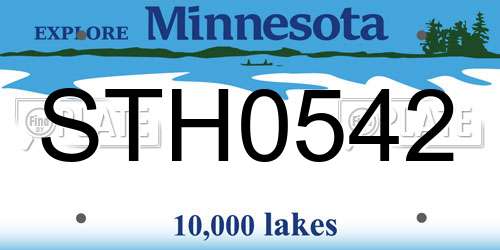 STH0542 Minnesota License Plate