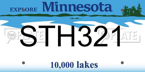 STH321 Minnesota License Plate