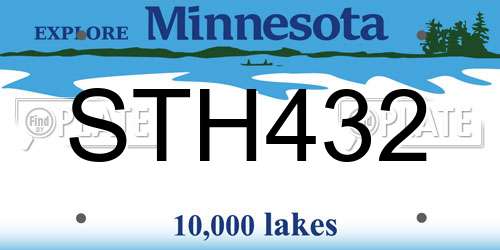 STH432 Minnesota License Plate