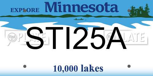 STI25A Minnesota License Plate