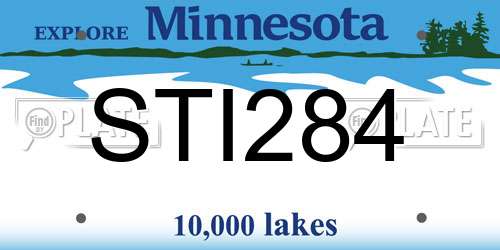 STI284 Minnesota License Plate