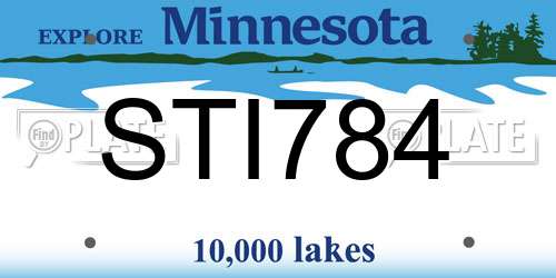 STI784 Minnesota License Plate