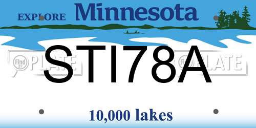 STI78A Minnesota License Plate