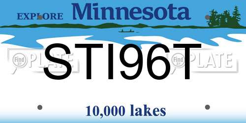 STI96T Minnesota License Plate