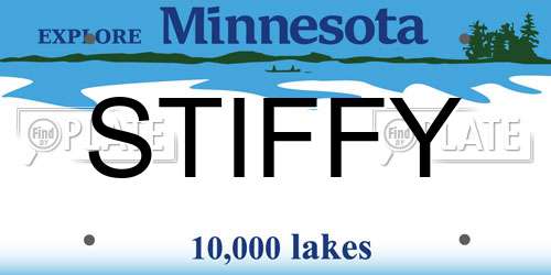 STIFFY Minnesota License Plate
