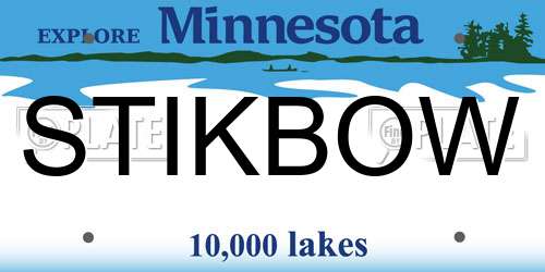 STIKBOW Minnesota License Plate